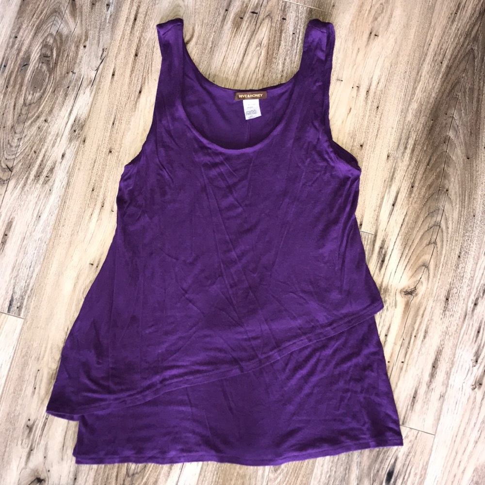 Hive & Honey asymmetric double layer tunic tank